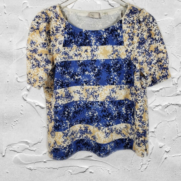 Anthropologie Tops - Postmark Anthropologie Short Sleeve Blue Top Sz M
